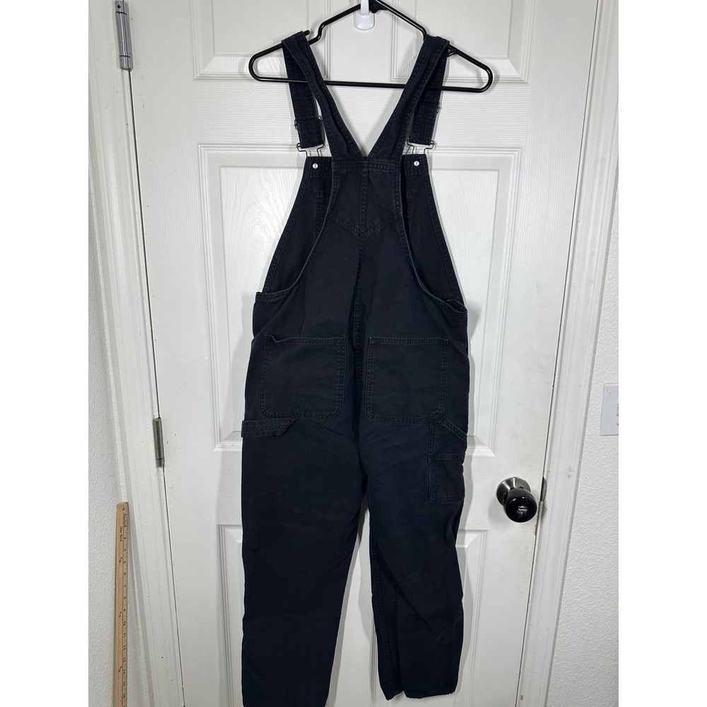 Vans Overalls Womens M Black Ground Work Canvas Bib Carpenter Workwear Pants - Picture 2 of 6